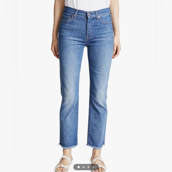 7 For All Mankind Womens Edie Jean with Frayed Hem - Picture 2 of 11